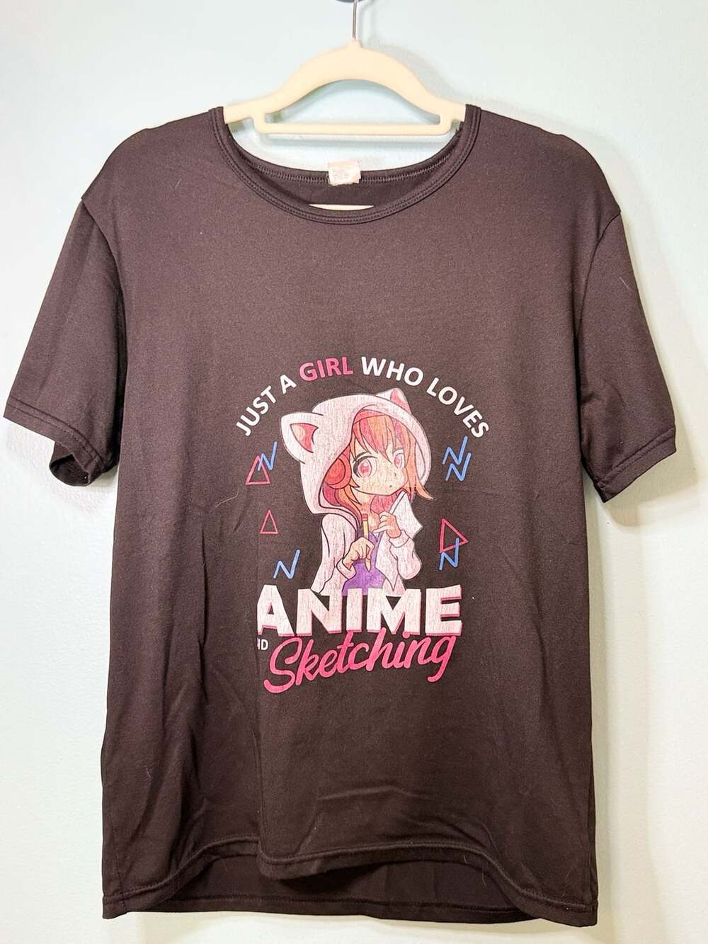Just A Girl Who Loves Anime And Sketching T-Shirt Black L